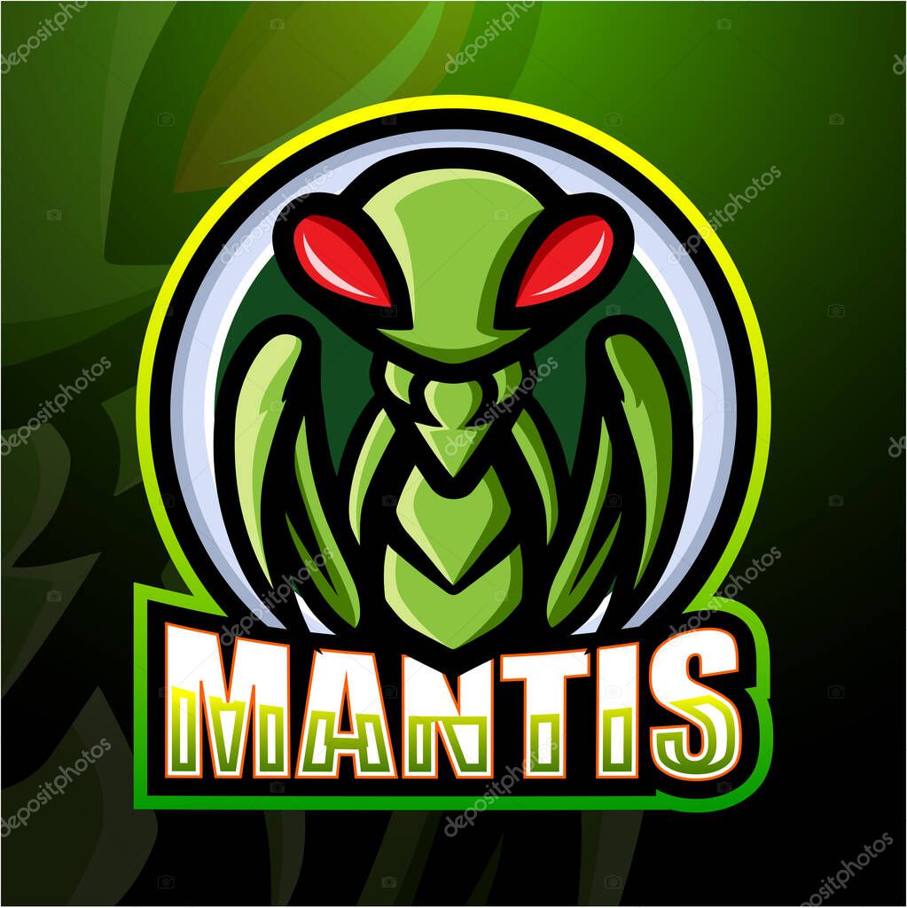 Vector illustration of Mantis mascot esport logo design