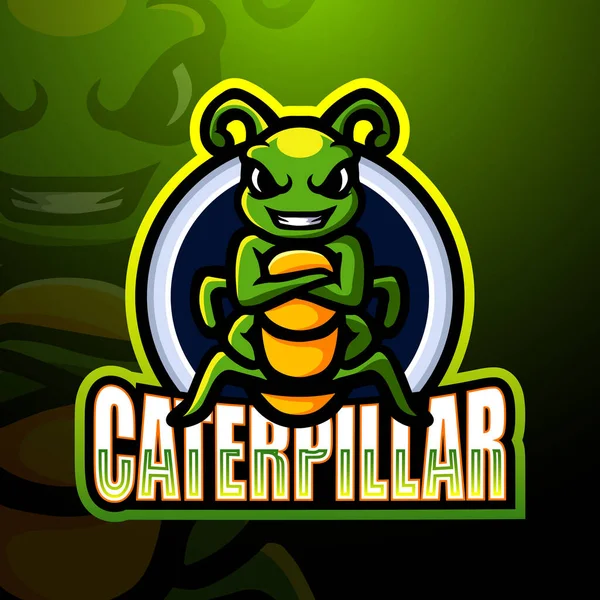 Εικονογράφηση Διάνυσμα Του Σχεδιασμού Λογότυπο Esport Caterpillar Μασκότ — Διανυσματικό Αρχείο