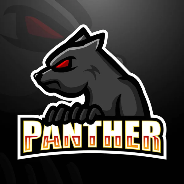 Panther Maskot Esport Logo Tasarımının Vektör Illüstrasyonu — Stok Vektör