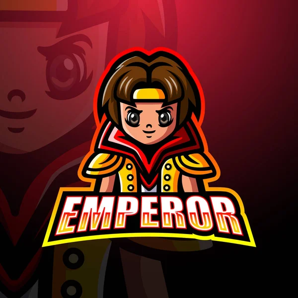 Vektorillustration Des Emperor Maskottchens Esport Logo Design — Stockvektor