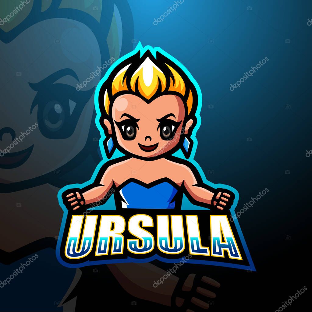 Vector illustration of Ursula mascot esport logo design