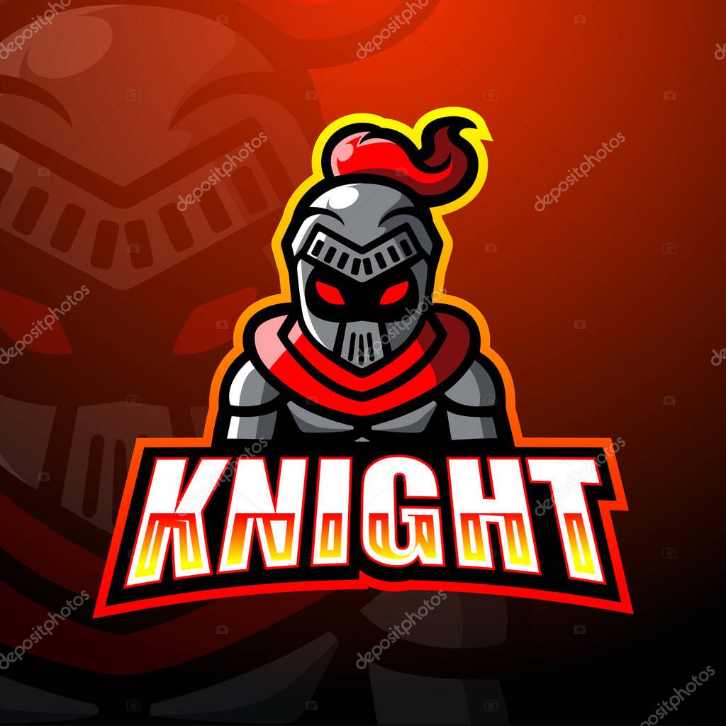 Vector illustration of Knight mascot esport logo design