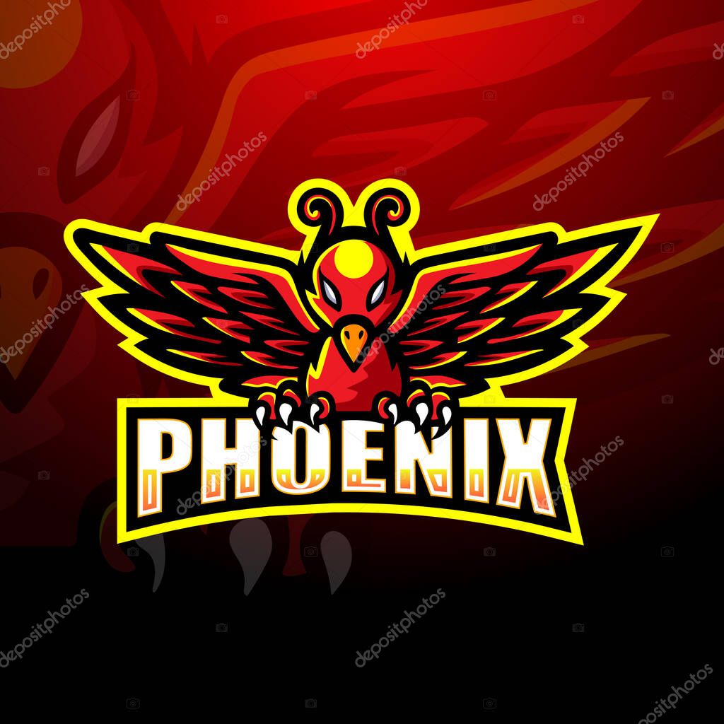 Vector illustration  of Phoenix mascot esport logo design
