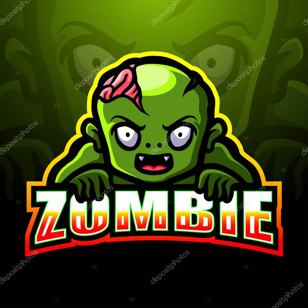 Vector illustration of Zombie mascot esport logo design