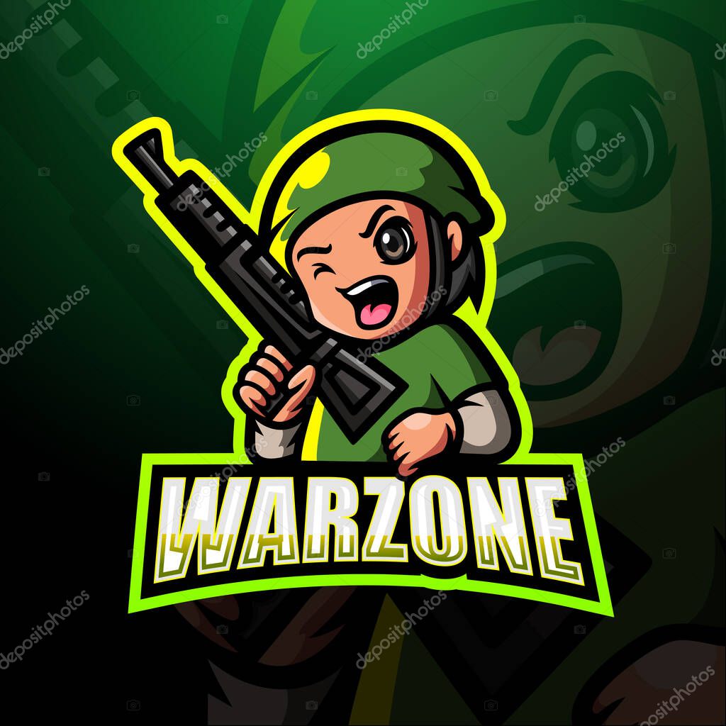 Vector illustration of Warzone mascot esport logo design