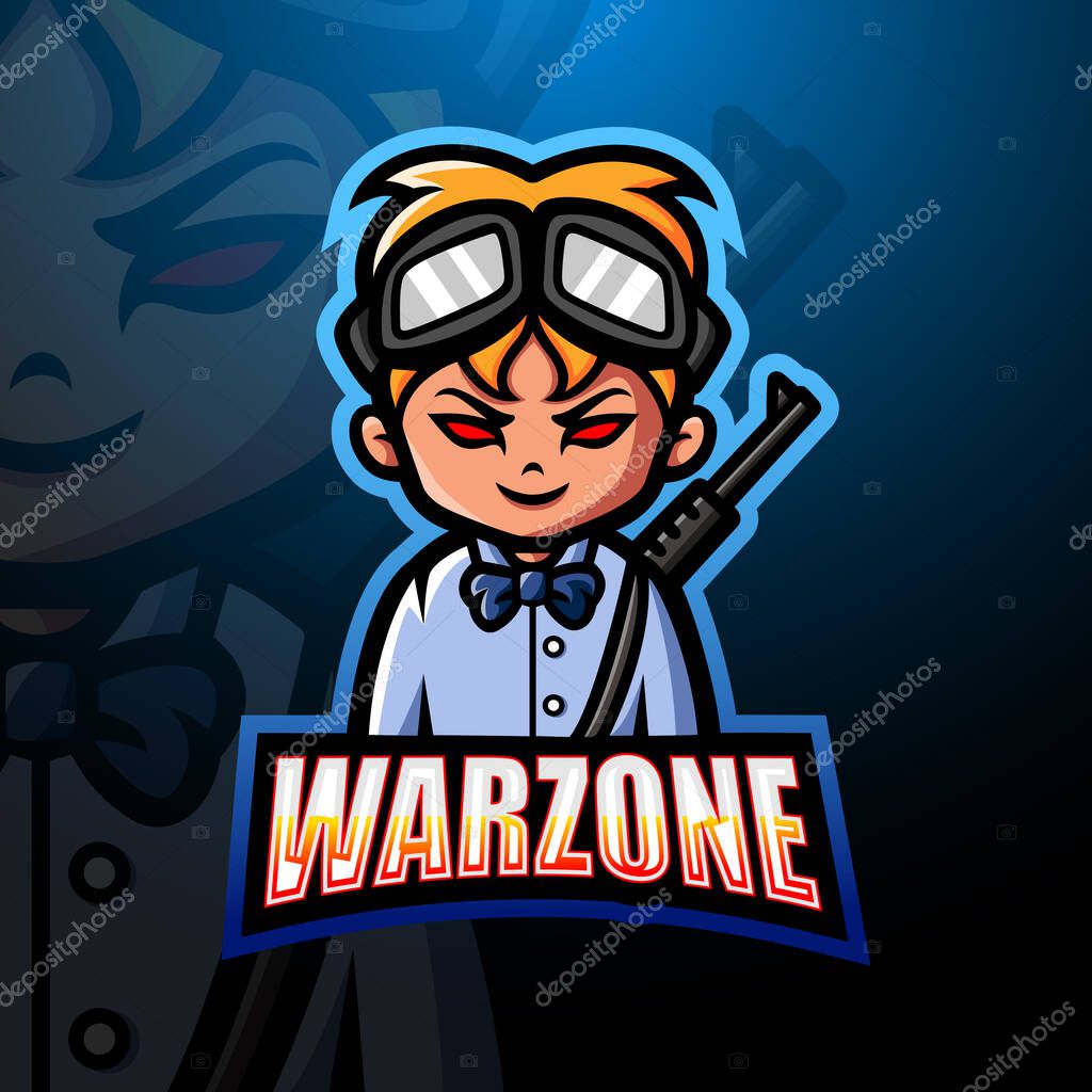 Vector illustration of Warzone mascot esport logo design