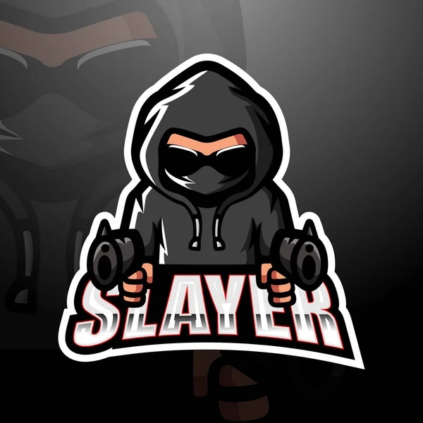 Illustration Vectorielle Mascotte Slayer Esport Logo Design — Image vectorielle