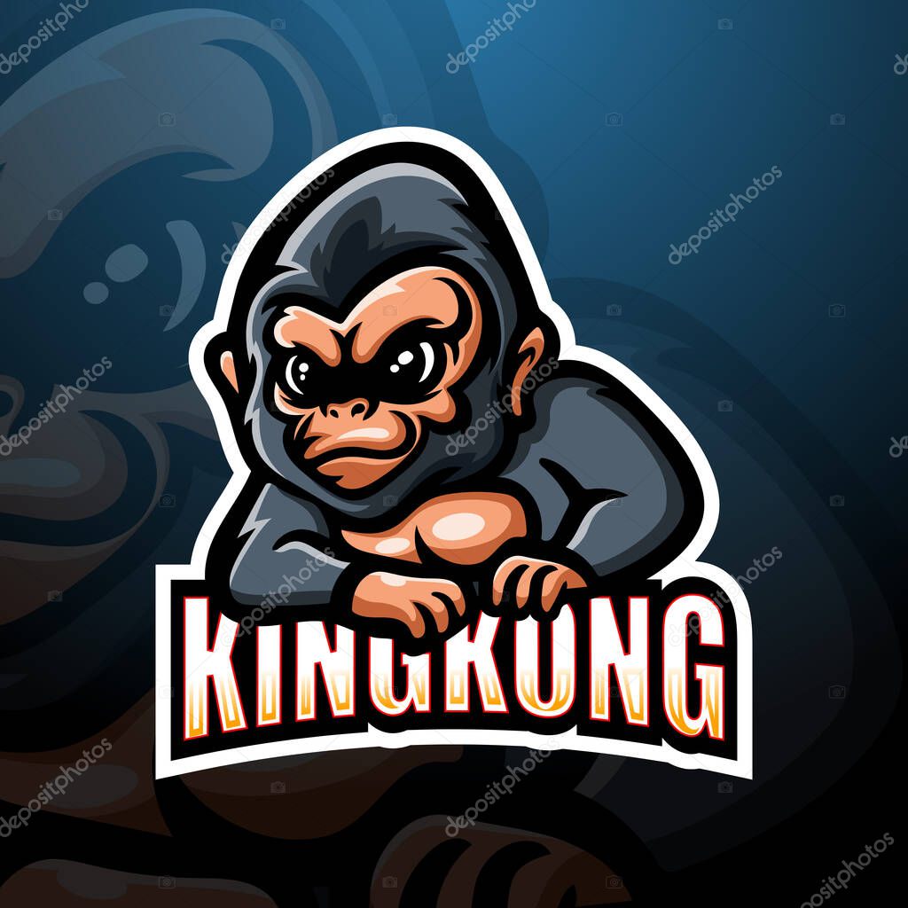 Vector illustration of Kingkong mascot esport logo design