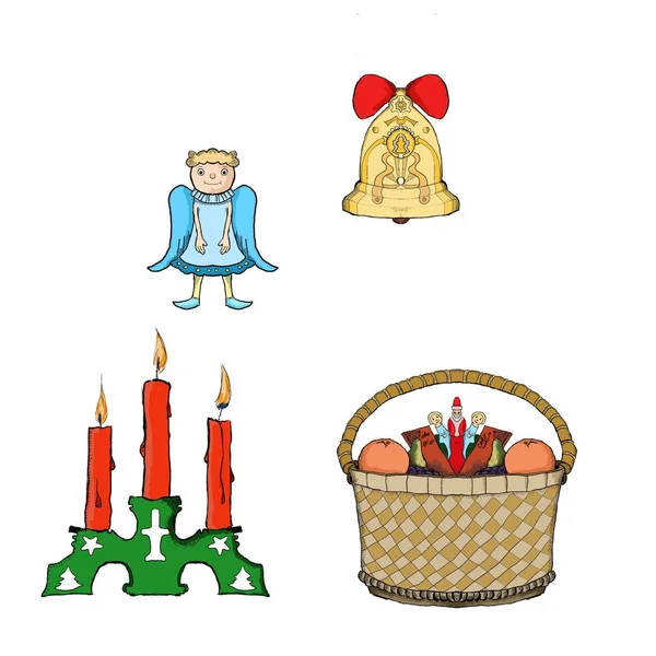 Conjunto de símbolos de Natal — Fotografia de Stock
