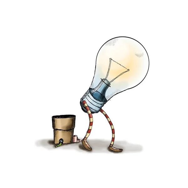 Cartoon character bulbs — Stock Photo, Image