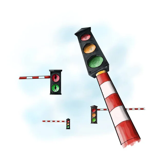 Set of traffic lights — Stock Photo, Image