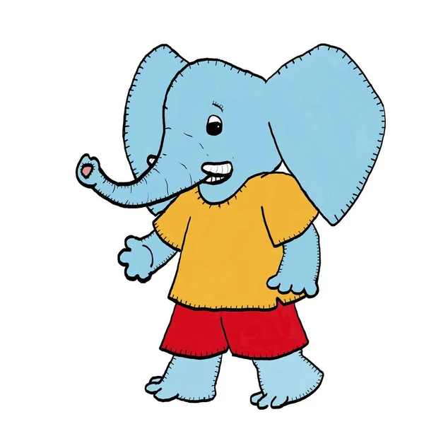 Figurinha de elefante em camiseta — Fotografia de Stock