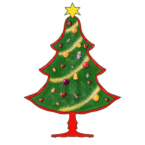 Ilustración de un árbol de Navidad — Foto de Stock