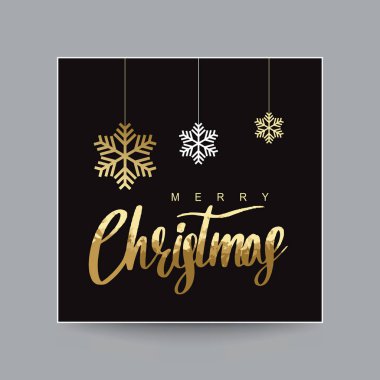 Altın ve beyaz kar taneleri parlayan Noel.