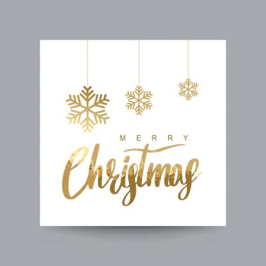 Altın ve beyaz kar taneleri parlayan Noel.