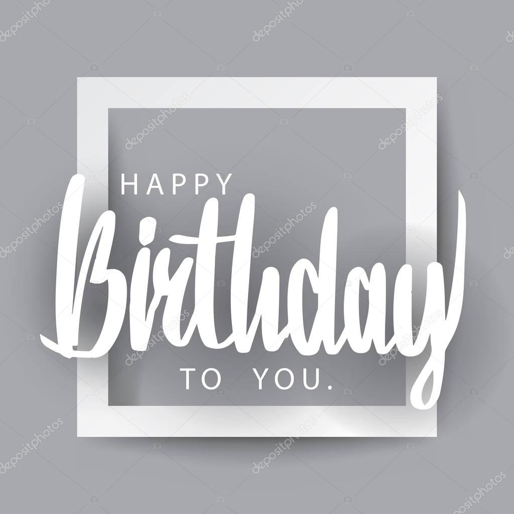 Happy Birthday to You lettering like Paper cut Art, Vector illus