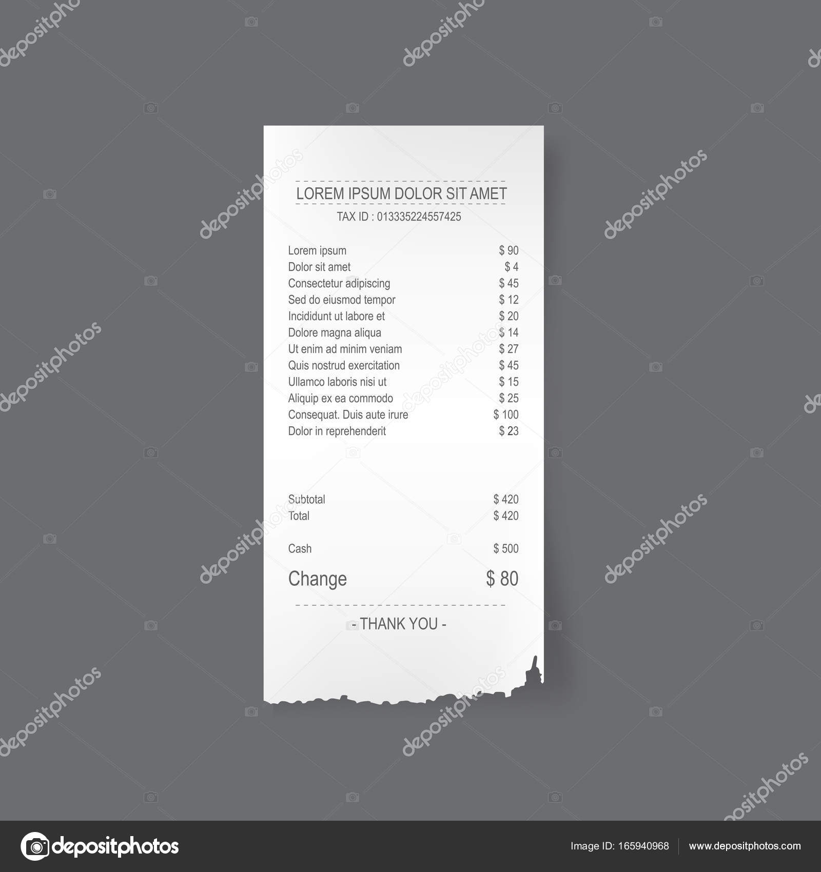 Paper torn receipt, vector illustration design. Stock Vector by ©vector3D  165940968, image size:963x1024