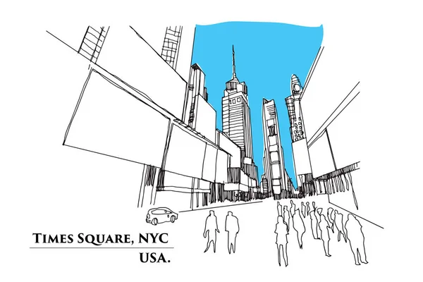 纽约时报广场。在角度来看，矢量 illustrati 街 — 图库矢量图片