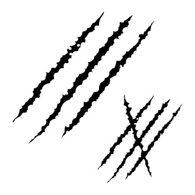 Hayvan çizikler, vektör çizim tasarım pençeleri.