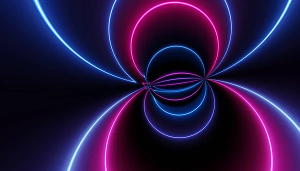 neon blue pink abstract planet circle futuristic ultraviolet curvy glowing dna neuron lines laser scientific Sci-Fi high resolution abstract black background mobile apps web and social media posts