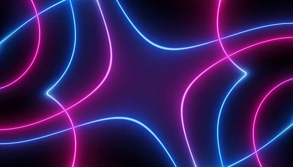 neon blue pink futuristic ultraviolet curvy glowing lines laser tunnel Sci-Fi black high resolution background with space for text or logo