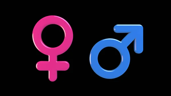 Male female gender symbol in pink and blue