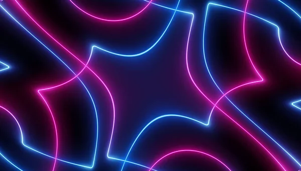 neon blue pink futuristic ultraviolet energy curvy glowing lines laser tunnel Sci-Fi black high resolution background with space for text or logo