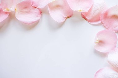 Tahta arka planda pembe gül yaprakları