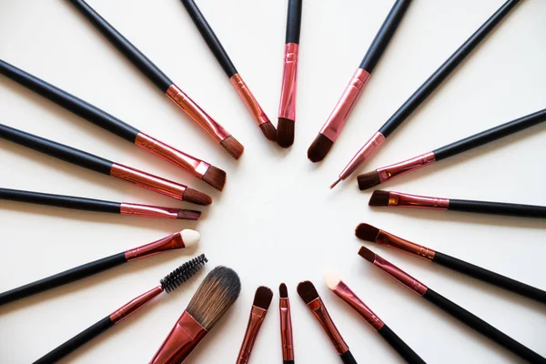 Professional make-up tools: Make-up brushes isolated on white background