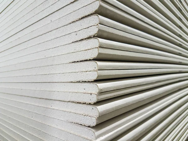 The stack of gypsum board preparing for construction