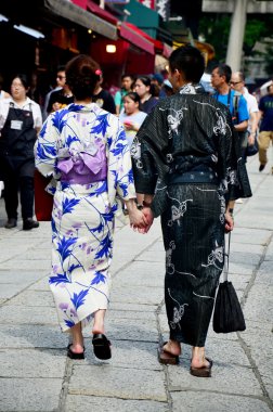 Japonlar geleneksel Japon (Kimono ve Y giyim