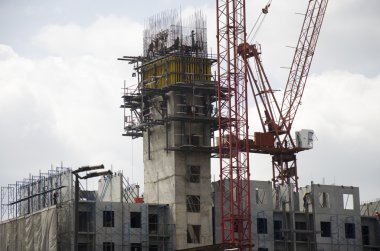 Bangkok, Tayland iş inşaat alanında bina
