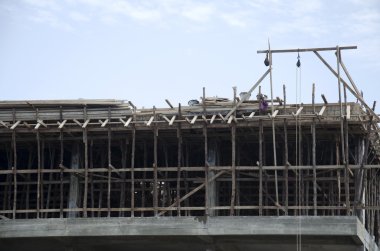 Bangkok, Tayland iş inşaat alanında bina