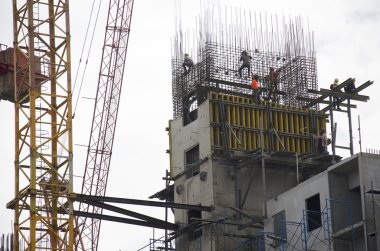 Bangkok, Tayland iş inşaat alanında bina