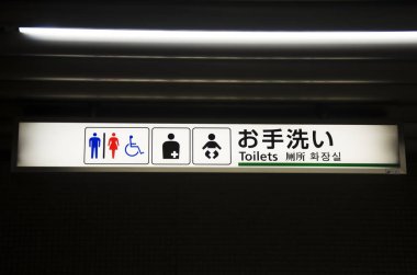 Tuvalet işareti veya tuvalet işaretleri için bilgi panosu 