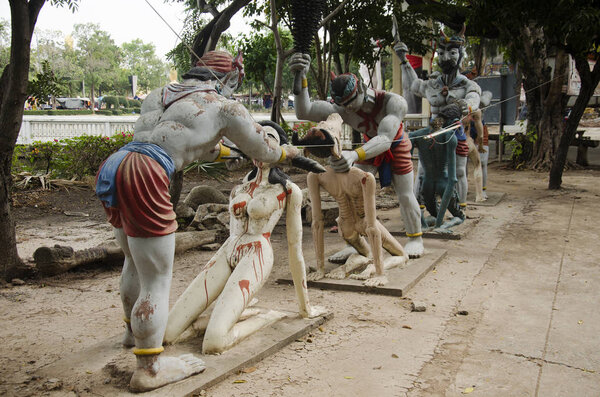 People pray and visit statues of ghost and zombie (Preta) in pla