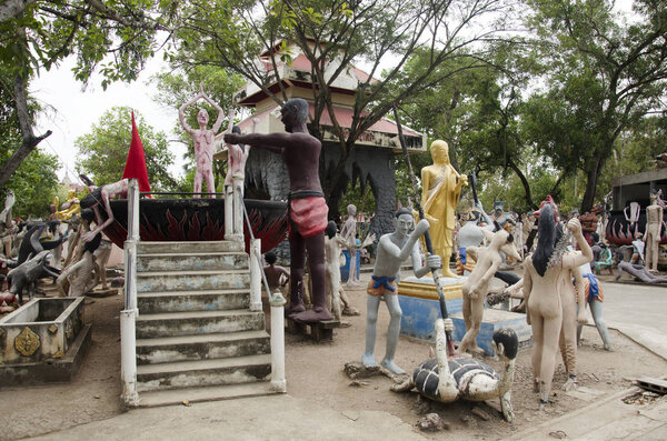 People pray and visit statues of ghost and zombie (Preta) in pla