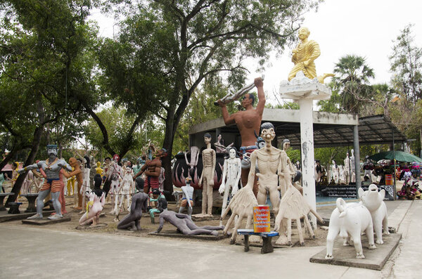 People pray and visit statues of ghost and zombie (Preta) in pla
