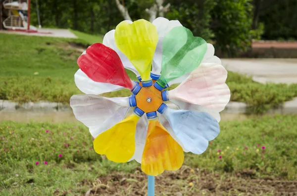 Colorful pinwheel and windmill toy — Stock Photo, Image