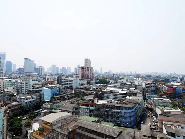 Widok z lotu ptaka krajobraz i panoramę miasta z ruchu drogowego w Hua — Zdjęcie stockowe