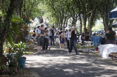 Seyahat ve alışveriş Tay insanlar ve yabancı gezginler