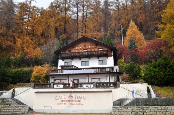 Classic building and resort of Skiparadise Nauders in Bolzano, I — Stock Photo, Image