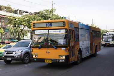 Görünümü trafik yol ve otobüs Bangkok Mass Transit Authority, Bmt