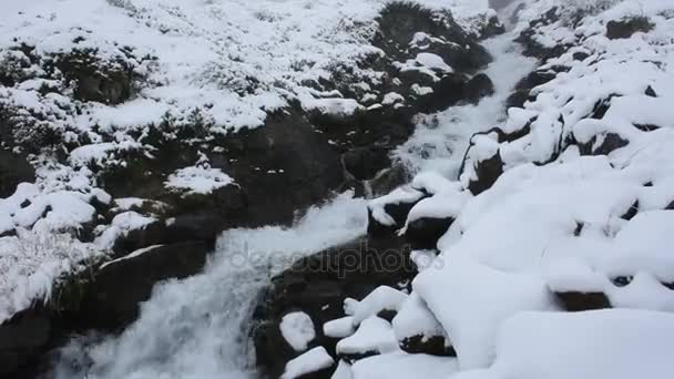 Strömung von Wasserfällen des Kaunertaler Gletschers im Naturpark Kaunergrat — Stockvideo