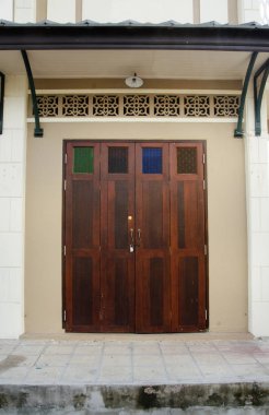 Retro ahşap kapı ve anitque kilit kapı