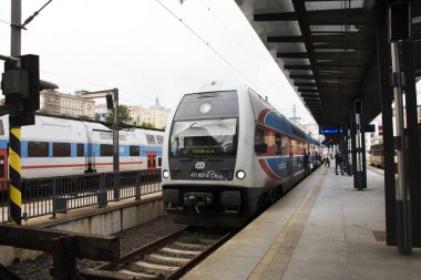 Çekya insanlar ve yabancı yolcu bekleme ve t almak için