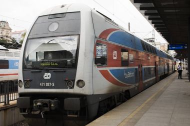 Çekya insanlar ve yabancı yolcu bekleme ve t almak için