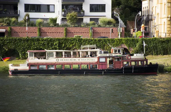River Cruises riding in Rhine and Neckar river bring penumpangnya — Stok Foto