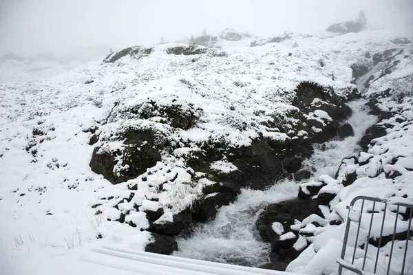 Waterfalls of Kaunertal glacier at Kaunergrat nature park in Tyr