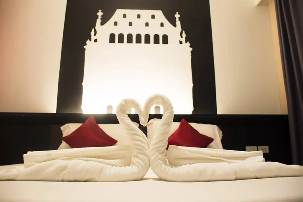 Dekorasi Interior elegan kamar tidur butik gaya dengan doub — Stok Foto